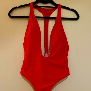 Red Sexy One Piece Bathing Suit